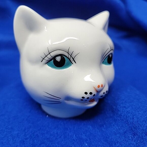 Lucky Cat Mini Teapot w/ Koi Fish Ceramic Kitten Crackle Barrel Exclusive 11oz - Picture 6 of 13